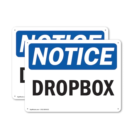 Signmission Drop Box, 18 in W x Rectangle, Aluminum OS-2PACK-NS-A-1218-L-11565